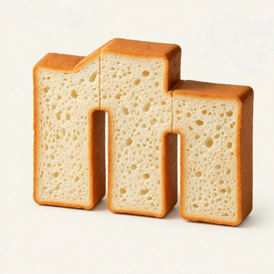 The Munchblocks m, made of toast
